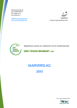 JAARVERSLAG 2013 - Ons Tehuis Brabant