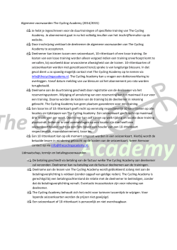 alg. voorwaarden - The Cycling Academy