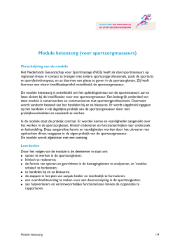 Module ketenzorg - Sportgeneeskunde Nederland