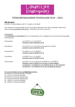 stekelbeeskalender schooljaar 2014 – 2015