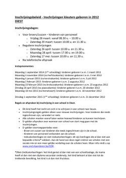 Inschrijvingsbeleid - Inschrijvingen kleuters geboren - Sint