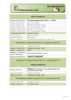 Jaarkalender 2014-2015 - Basisschool Calasanz