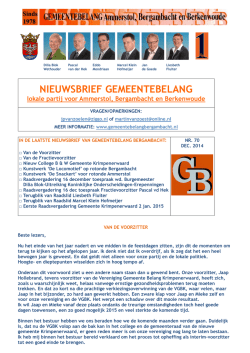 gb nieuwsbrief 70 - Gemeentebelang Bergambacht