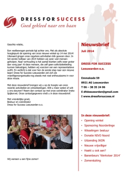 Nieuwsbrief - Dress for Success