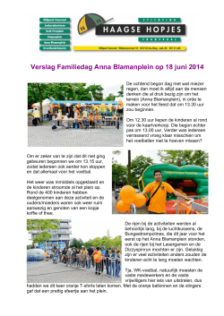 Verslag Familiedag Anna Blamanplein op 18 juni 2014