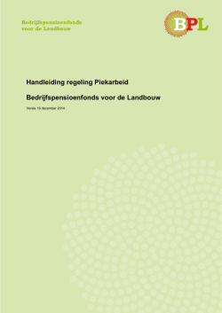 Handleiding regeling Piekarbeid