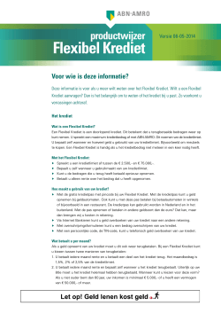 productwijzer Flexibel Krediet