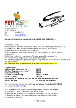 Betreft : Uitnodiging wedstrijd op DONDERDAG 1 MEI 2014 Beste