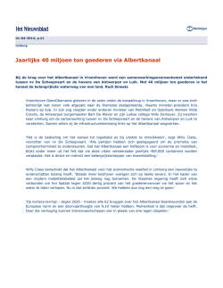 Jaarlijks 40 miljoen ton goederen via Albertkanaal