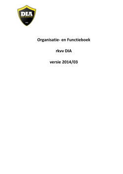 Organisatie- en Functieboek rkvv DIA versie 2014/03