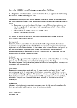 Jaarverslag 2013-2014 van de Medezeggenschapsraad van SWS