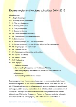 Examenreglement Houtens schooljaar 2014-2015