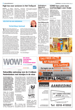 21% korting! AF FABRIEK! TAX FREE ACTIE