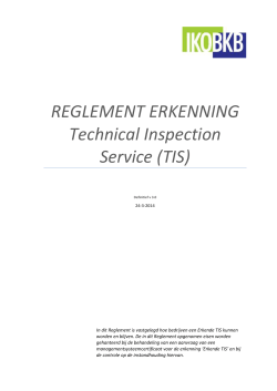 REGLEMENT ERKENNING Technical Inspection Service (TIS)