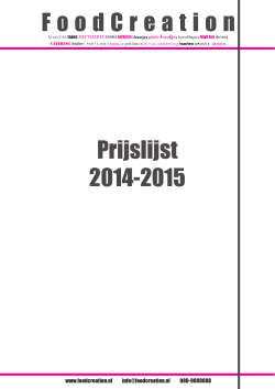 FoodCreation Prijslijst 2014-2015