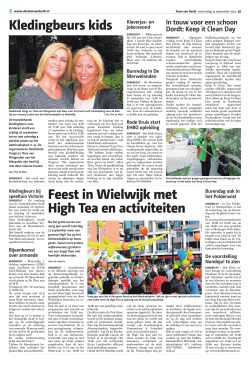 Feest in Wielwijk met High Tea en activiteiten Kledingbeurs kids