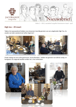 High tea &ndash; 29 maart - Jacobahof Zorgvilla