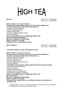 High Tea - Hotel de Beurs