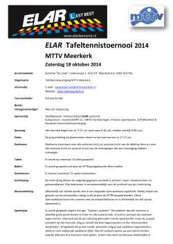 ELAR Tafeltennistoernooi 2014 MTTV Meerkerk Zaterdag 18