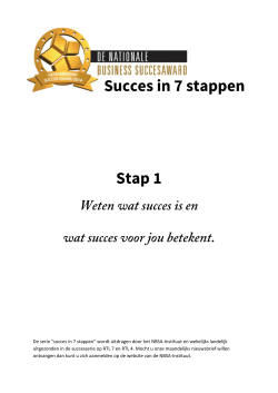 De serie “succes in 7 stappen” wordt uitdragen door - NBSA