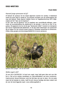 DIGI-WEETJES Hoeveel jonge spreeuwen tel jij? Welke vogel is dit?