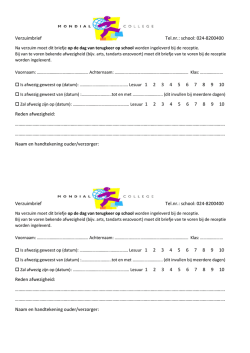 Verzuimbrief Tel.nr.: school: 024-8200400 Reden