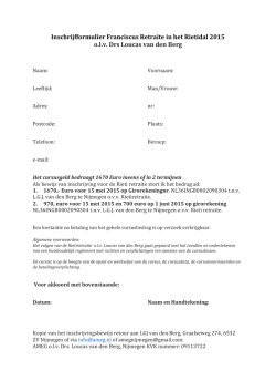 Inschrijfformulier Rietiretraite 2015