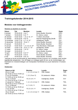 Trainingskalender 2014-2015 - Steunpunt Scouting Overijssel