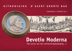 Download uitnodiging en programma Geert Groote Dag 2014 (PDF)