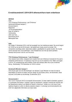 E-mailnieuwsbrief 2 2014-2015 atheneum/havo team onderbouw