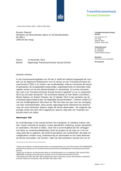 Eerste voortgangsrapportage Transitiecommissie Sociaal Domein