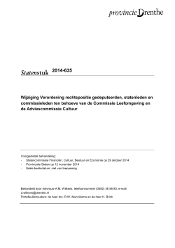 Statenstuk 2014-635, Wijziging Verordening