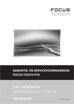 Garantie- en servicevoorwaarden Focus touch P10 t.B.v. de Benelux