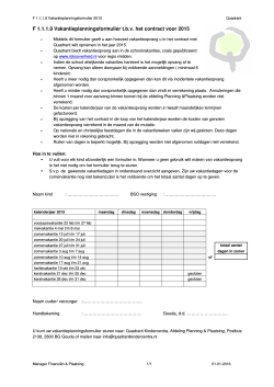 F 1.1.1.9 Vakantieplanningsformulier t.b.v. het contract voor 2015