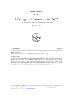 Notitie 4: Hoe zag de Ethica er uit in 1665? versie 1.0