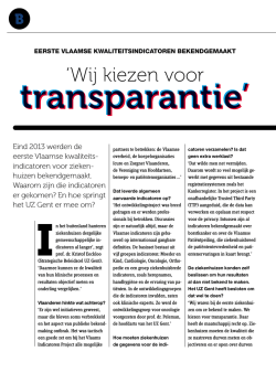 Eerste Vlaamse kwaliteitsindicatoren bekendgemaakt