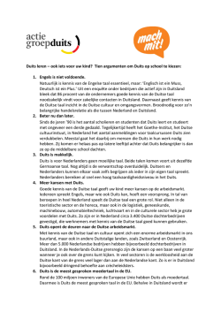 Duits leren &ndash; ook iets voor uw kind? Tien argumenten om