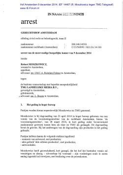 Hof Amsterdam 9 december 2014, IEF 14467 (R. Moszkowicz tegen TMG