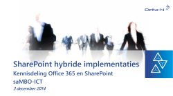 Hybride implementatie SharePoint - Delta N - saMBO-ICT