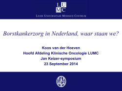 Hoeven, Borstkankerzorg in nederland