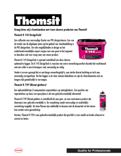 Introductie Thomsit K 145 en R 729
