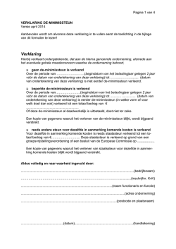 Deminimisverklaring - Provincie Fryslân