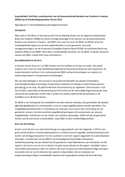 Inspreektekst Ted Kliest, woordvoerder van de