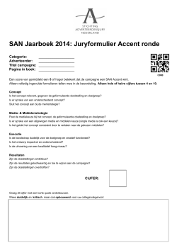 SAN Jaarboek 2014: Juryformulier Accent ronde
