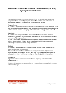 Redactiestatuut applicatie Studenten Activiteiten Nijmegen (SAN