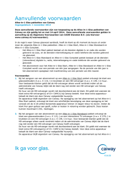 Ik ga voor glas. Aanvullende voorwaarden