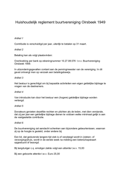 Huishoudelijk reglement buurtvereniging Oirsbeek 1949