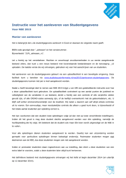 Instructie voor het aanleveren van studentgegevens NSE 2015