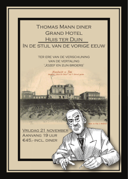 Thomas Mann diner Grand Hotel Huis ter Duin In de stijl van de