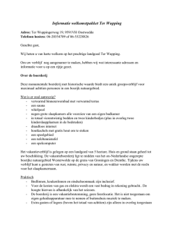 Informatie welkomstpakket Ter Wupping